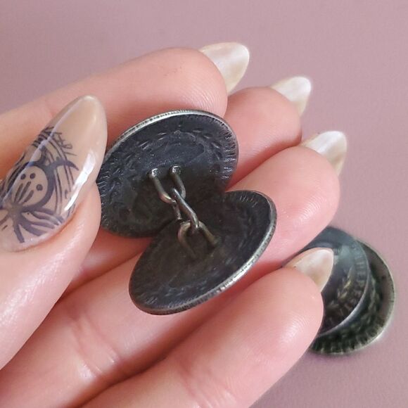 VINTAGE COIN BUTTON IMP HUN BOH REG M THERESIA DGR - Picture 3 of 4